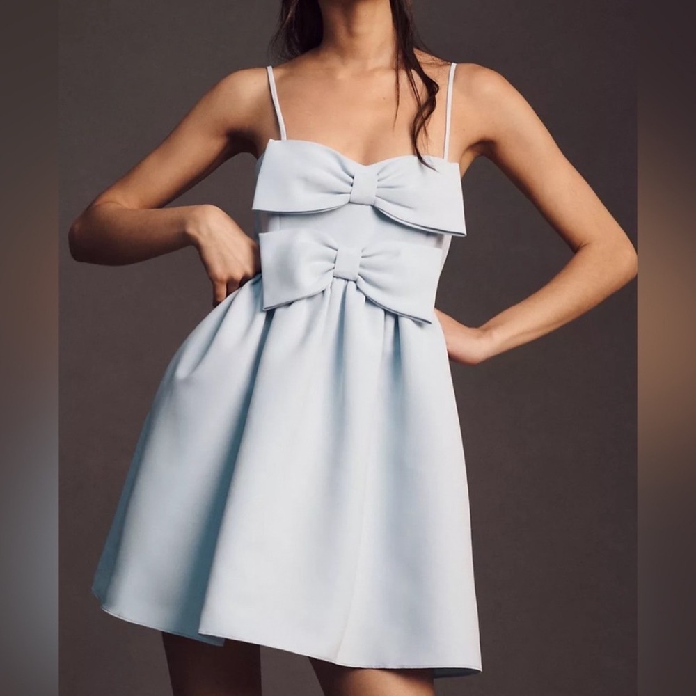 Sachin & Babi Sloane Taffeta Bow Front Mini Dress Size Large